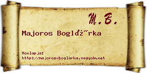 Majoros Boglárka névjegykártya